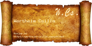 Wertheim Csilla névjegykártya